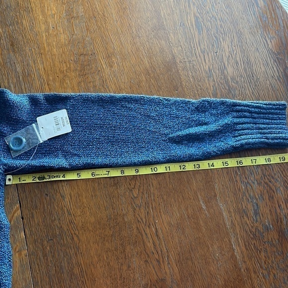 NWT St. Johns Bay shawl collar sweater 3 button V-neck closure size M blue - Picture 9 of 14